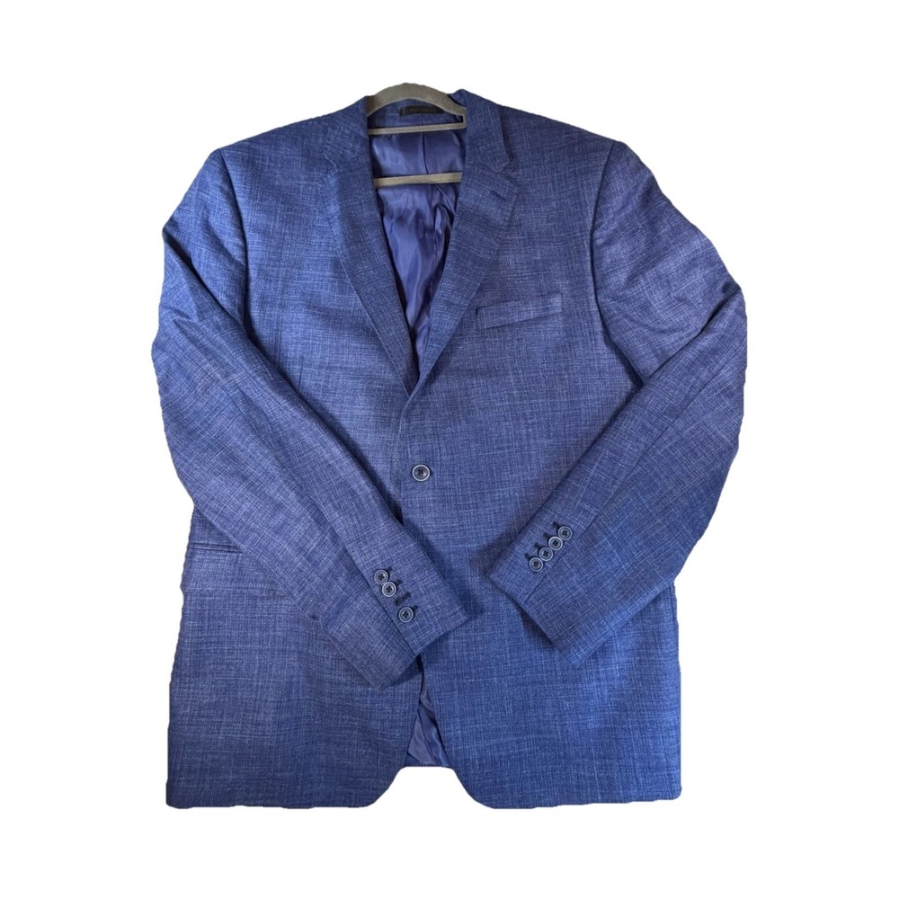 Loro Piana Navy Blue Textured Wool Blend Suit Jacket